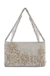 Lovetobag_Silver Beads, Rhinestones, Crystals Esme Flapover Clutch With Handle _Online_at_Aza_Fashions