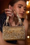 Buy_Lovetobag_Gold Embellished Esme Flapover Clutch With Handle _at_Aza_Fashions