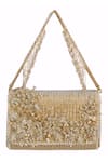 Lovetobag_Gold Embellished Esme Flapover Clutch With Handle _Online_at_Aza_Fashions