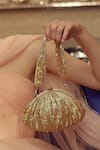 Buy_Lovetobag_Gold Embellished Nora Soft Pouch With Handle _at_Aza_Fashions