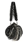 Lovetobag_Black Embellished Ruche Soft Pouch _Online_at_Aza_Fashions