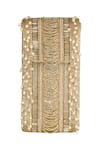 Shop_Lovetobag_Gold Embellished Ruche Mobile Pouch _at_Aza_Fashions