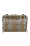 Shop_Lovetobag_Gold Beads, Pearls, Tassels Ruche Embellished Flapover Clutch _at_Aza_Fashions