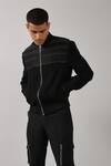 Buy_Countrymade_Black Flax Linen Embroidered Jacket _at_Aza_Fashions