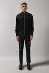 Countrymade_Black Flax Linen Embroidered Jacket _Online_at_Aza_Fashions