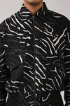 Countrymade_Black Bamboo Printed Zipper Jacket_at_Aza_Fashions