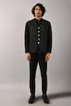 Buy_Countrymade_Black Linen Nehru Jacket _Online_at_Aza_Fashions