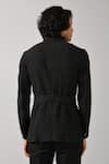Shop_Countrymade_Black Linen Cotton Safari Jacket _at_Aza_Fashions