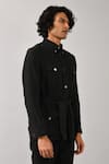 Buy_Countrymade_Black Linen Cotton Safari Jacket _Online_at_Aza_Fashions