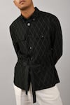 Countrymade_Black Linen Cotton Jacket _at_Aza_Fashions