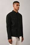 Countrymade_Black Linen Cotton Jacket _Online_at_Aza_Fashions