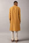 Shop_Countrymade_Yellow Cotton, Chanderi Kurta Set_at_Aza_Fashions