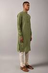 Buy_Countrymade_Green Cotton, Chanderi Kurta Set_Online_at_Aza_Fashions