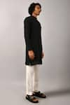 Countrymade_Black Chanderi Short Kurta _Online_at_Aza_Fashions