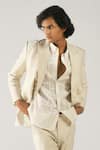 Buy_Countrymade_Beige Cotton Silk Blazer _at_Aza_Fashions