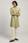 Buy_Countrymade_Green Chanderi Embroidered Kurta _Online_at_Aza_Fashions