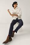 Countrymade_White Linen Casual Shirt For Men_Online_at_Aza_Fashions