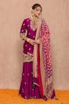 Buy_Surbhi shah_Pink Cotton Silk Kurta Sharara Set_at_Aza_Fashions