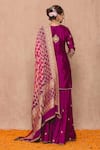 Surbhi shah_Pink Cotton Silk Kurta Sharara Set_Online_at_Aza_Fashions
