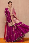 Shop_Surbhi shah_Pink Cotton Silk Kurta Sharara Set_at_Aza_Fashions