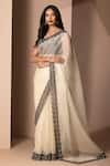 Chhaya Mehrotra_White Soft Silk Organza Embroidery V Embellished Saree With Blouse  _Online_at_Aza_Fashions