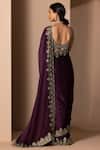 Shop_Chhaya Mehrotra_Purple Silk Satin Saree With Blouse _at_Aza_Fashions