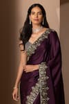 Chhaya Mehrotra_Purple Silk Satin Saree With Blouse _at_Aza_Fashions