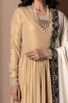 Buy_Chhaya Mehrotra_Gold Metallic Silk Round Anarkali Set  _Online_at_Aza_Fashions