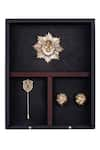 Buy_Cosa Nostraa_Gold Leo Cufflink Brooch And Lapel Pin Set _at_Aza_Fashions