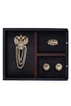 Buy_Cosa Nostraa_Gold Duo Phoenix Cufflink Brooch And Lapel Pin Set _at_Aza_Fashions