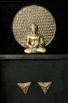 Buy_Cosa Nostraa_Gold Buddha Brooch And Sui Generis Collar Tips Set _at_Aza_Fashions