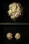 Buy_Cosa Nostraa_Gold Lion Of Judah And Leo Collar Tips Set _at_Aza_Fashions