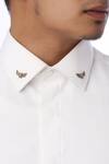 Shop_Cosa Nostraa_Gold Falcon Brooch And Flying Eagle Collar Tips Set_Online_at_Aza_Fashions