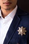 Shop_Cosa Nostraa_Gold Lion King Brooch And Collar Tips Set_at_Aza_Fashions