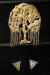 Buy_Cosa Nostraa_Gold Dream Tree Brooch And Shield Collar Tips Set _at_Aza_Fashions