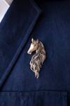 Buy_Cosa Nostraa_Gold Mustang Brooch And Hannibal Collar Tips Set_Online_at_Aza_Fashions