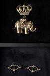 Buy_Cosa Nostraa_Gold Elephant Brooch And Cupid Collar Tips Set_at_Aza_Fashions