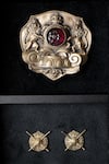 Buy_Cosa Nostraa_Gold Stone Brooch And Shield Collar Tips Set _at_Aza_Fashions