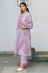 Buy_Begum_Purple Kurta Chanderi Cotton Round And Palazzo Set  _Online_at_Aza_Fashions