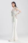 Buy Megha Bansal White Tulle, Cotton , Organza Shirt And Pant Set at Aza Fashions Buy_Megha Bansal_White Tulle, Cotton , Organza Shirt And Pant Set _at_Aza_Fashions