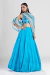 Buy Megha Bansal Blue Silk Organza Lehenga Set at Aza Fashions Buy_Megha Bansal_Blue Silk Organza Lehenga Set _at_Aza_Fashions