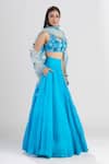 Megha Bansal Blue Silk Organza Lehenga Set Online at Aza Fashions Megha Bansal_Blue Silk Organza Lehenga Set _Online_at_Aza_Fashions