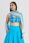 Buy Megha Bansal Blue Silk Organza Lehenga Set Online at Aza Fashions Buy_Megha Bansal_Blue Silk Organza Lehenga Set _Online_at_Aza_Fashions