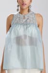 Megha Bansal Blue Silk Organza Top at Aza Fashions Megha Bansal_Blue Silk Organza Top _at_Aza_Fashions