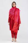 Shop_Megha Bansal_Red Organza, Chanderi Cut Dana, Surkh Runa Embroidered Kurta Set _Online_at_Aza_Fashions