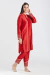Buy_Megha Bansal_Red Organza, Chanderi Cut Dana, Surkh Runa Embroidered Kurta Set _Online_at_Aza_Fashions