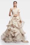 Buy_Gaurav Gupta_White Silk Organza Ruffle Gown With Dupatta_at_Aza_Fashions