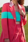 Buy_Label Deepika Nagpal_Pink Notched Lapel Collar Blazer With Skort Set _Online_at_Aza_Fashions