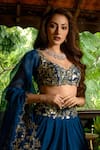 Anushree Reddy_Blue Embroidered Lehenga Set_Online_at_Aza_Fashions