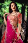 Anushree Reddy Multi Color Raw Silk U Neck Panelled Lehenga Set Online at Aza Fashions Anushree Reddy_Multi Color Raw Silk U Neck Panelled Lehenga Set _Online_at_Aza_Fashions